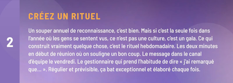 Créez un rituel